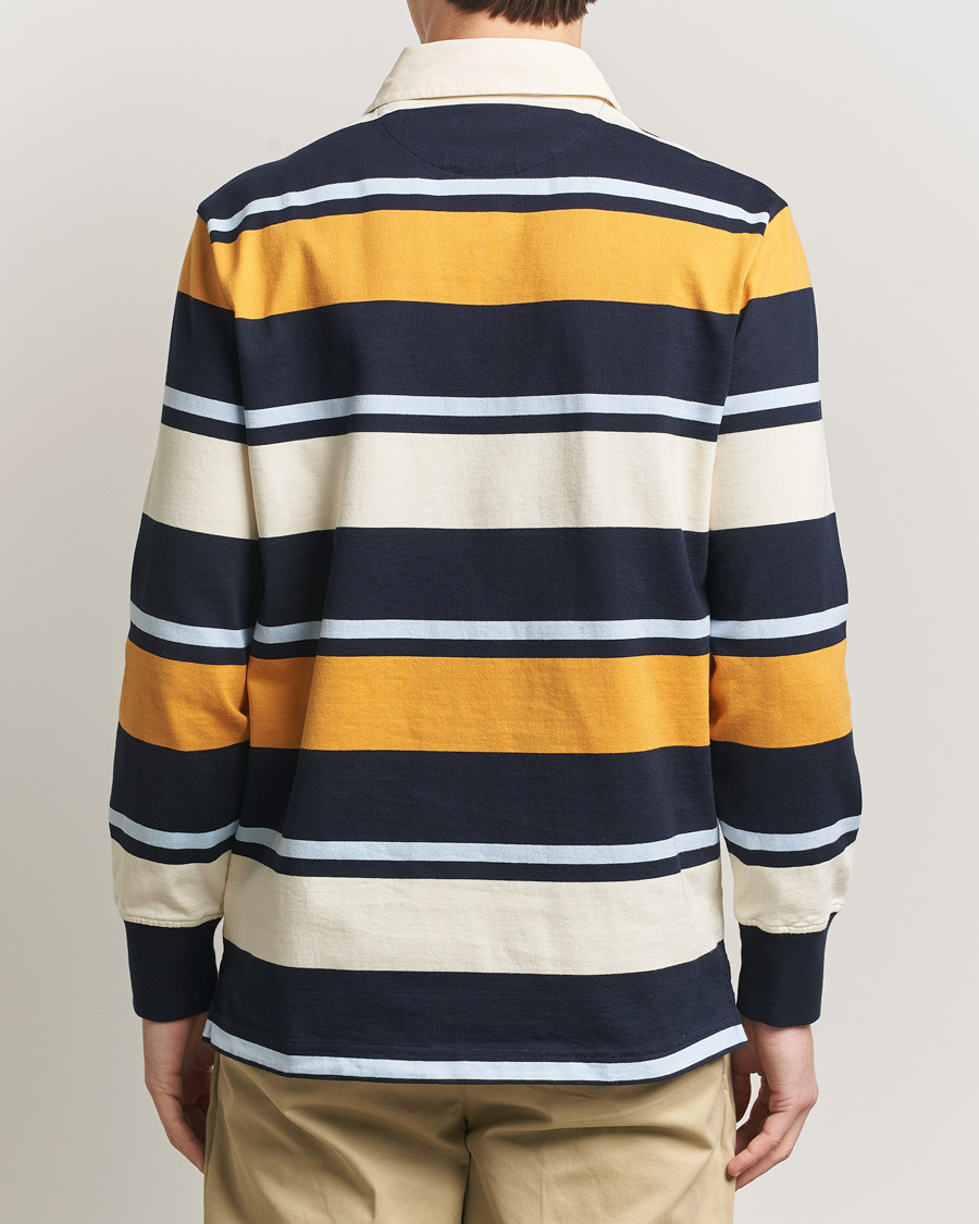 Herre | Trøjer | GANT | Striped Heavy Rugger Evening Blue Multi