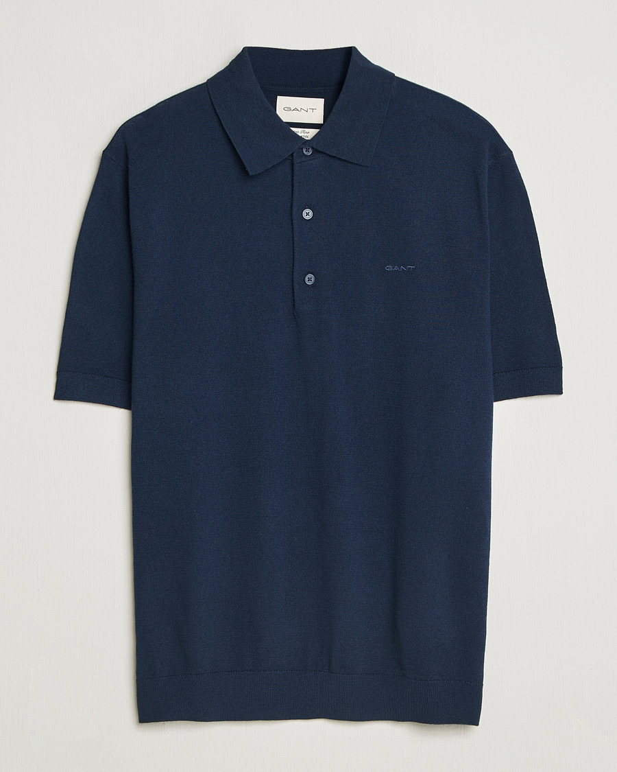 Herre | Polotrøjer | GANT | Extrafine Merino Polo Marine
