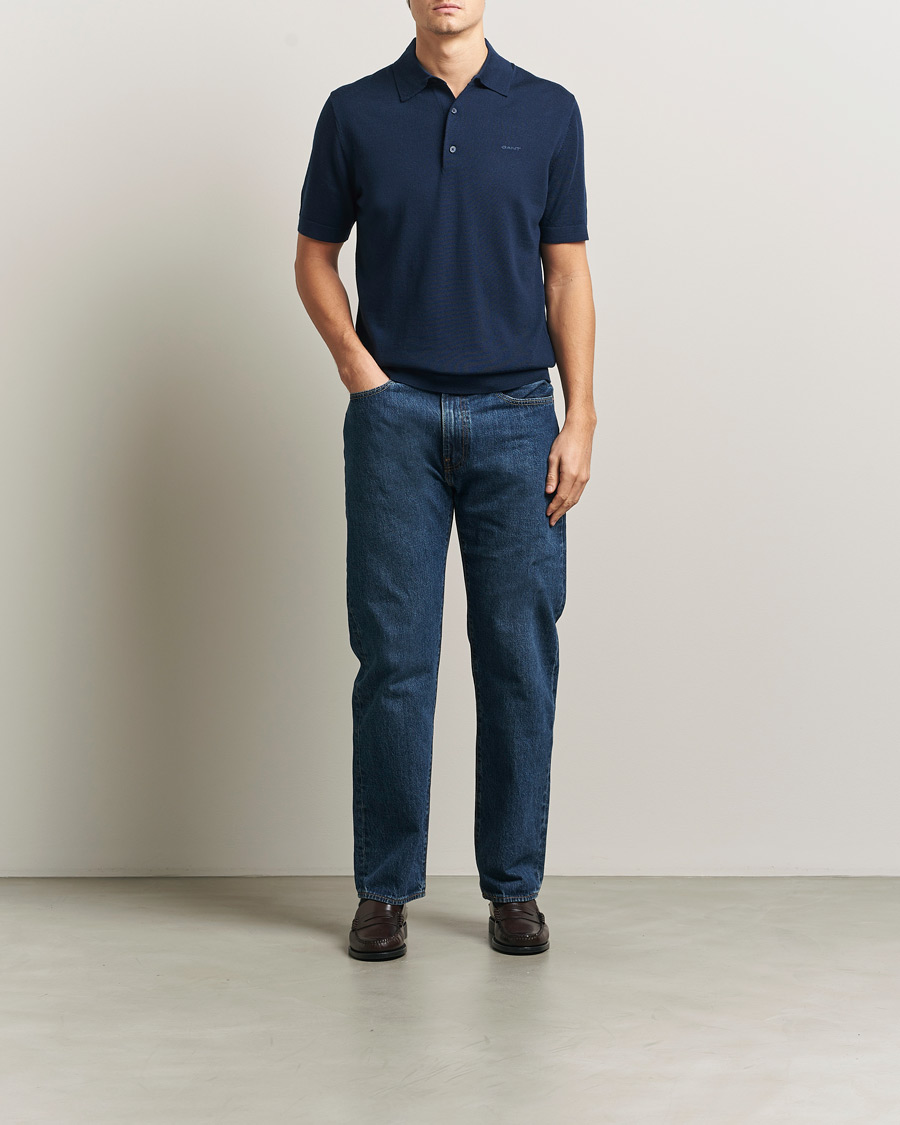 Herre | Polotrøjer | GANT | Extrafine Merino Polo Marine