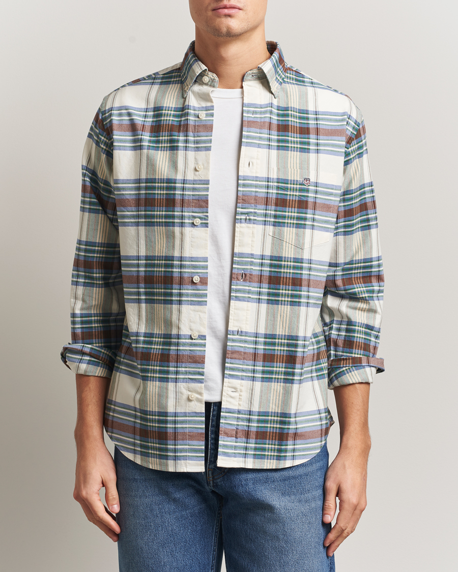 Herre | Skjorter | Gant | Regular Fit Oxford Checked Shirt Woody Green