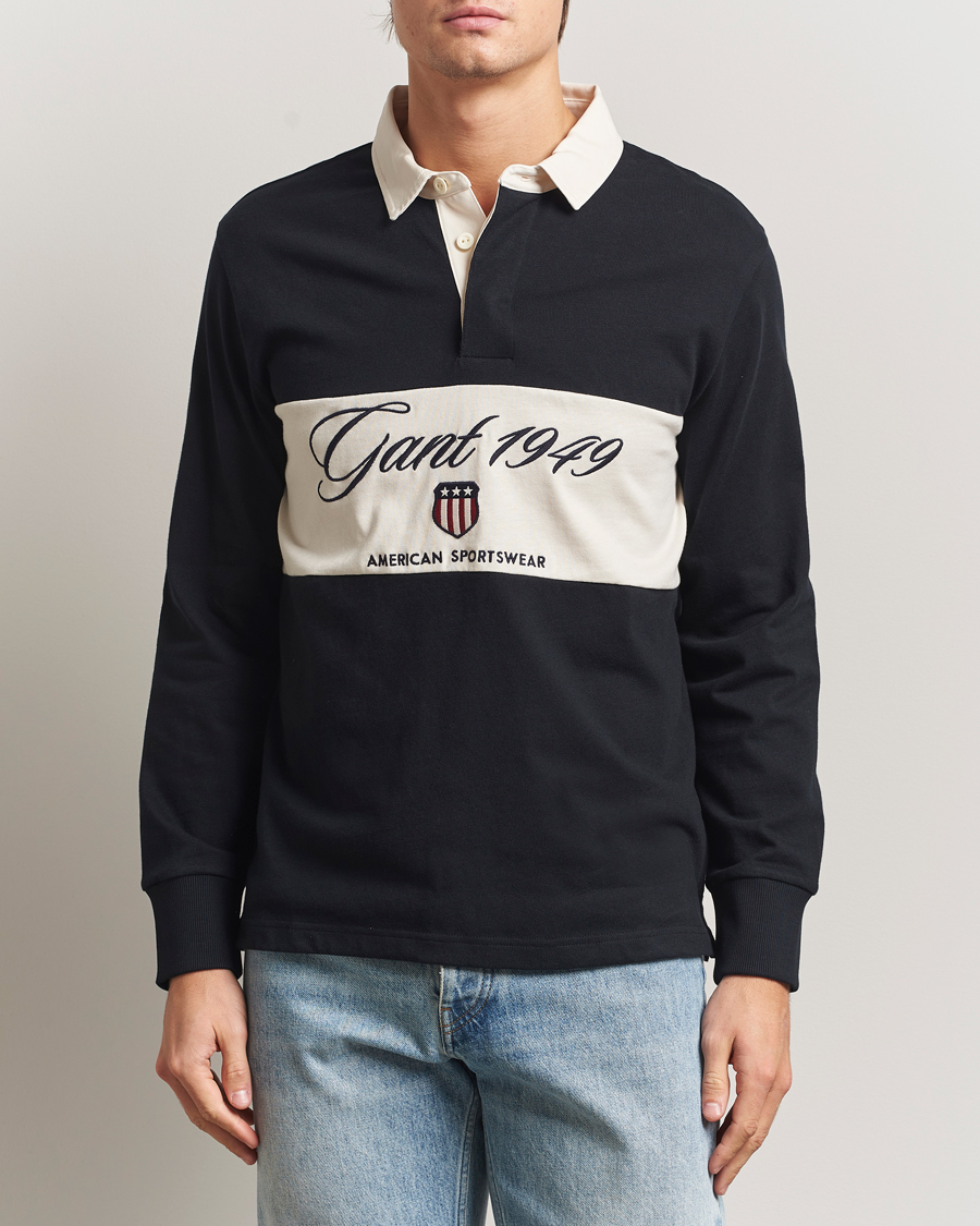 Herre | Trøjer | Gant | Blocked Logo Heavy Rugger Black