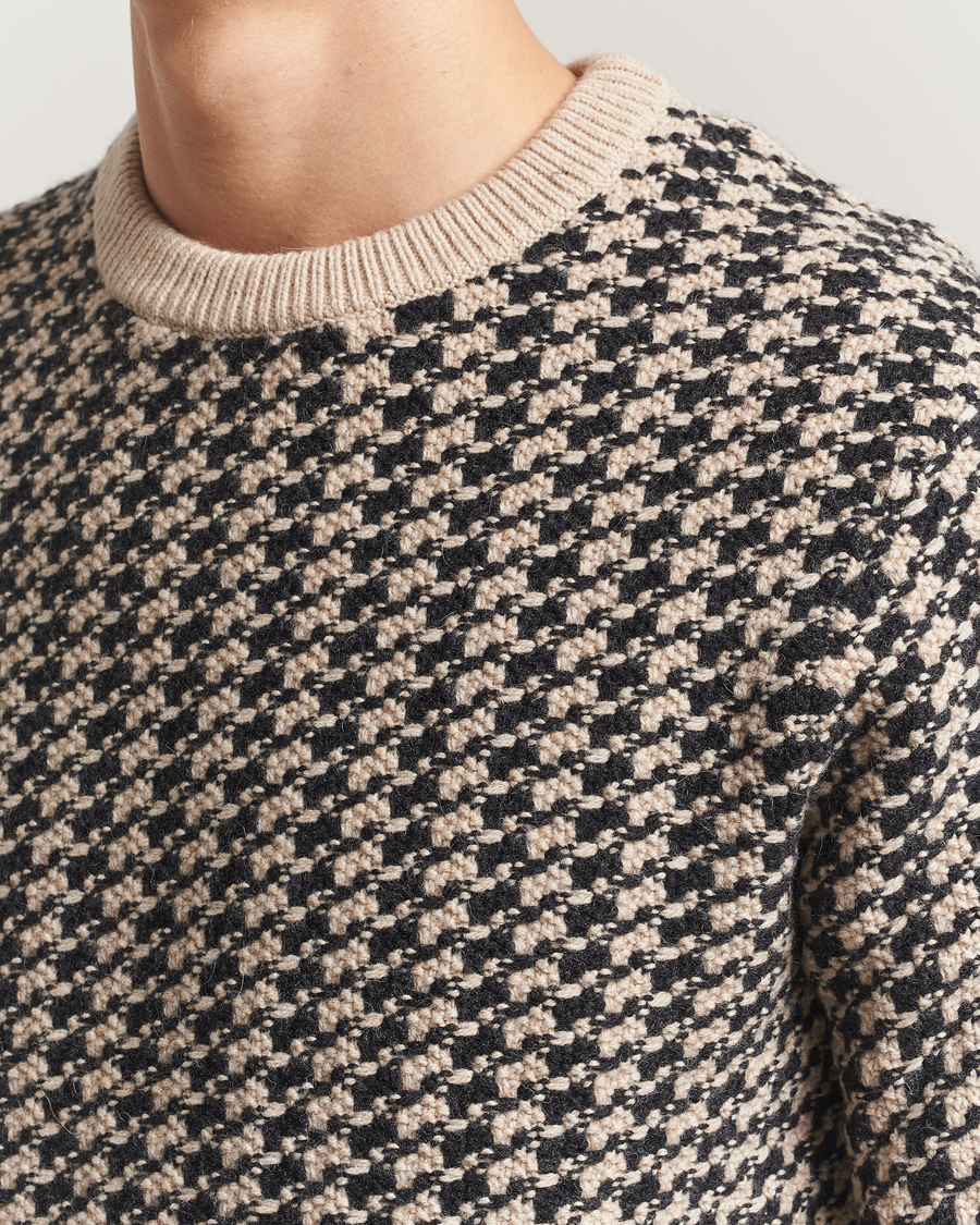Herre | Trøjer | GANT | Two Tone Textured Knitted Crew Neck Charcoal