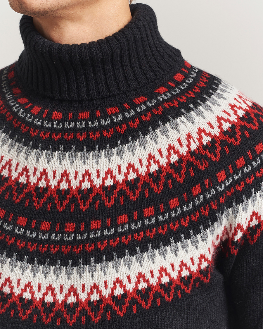 Herre | Trøjer | GANT | Fairisle Knitted Turtleneck Black