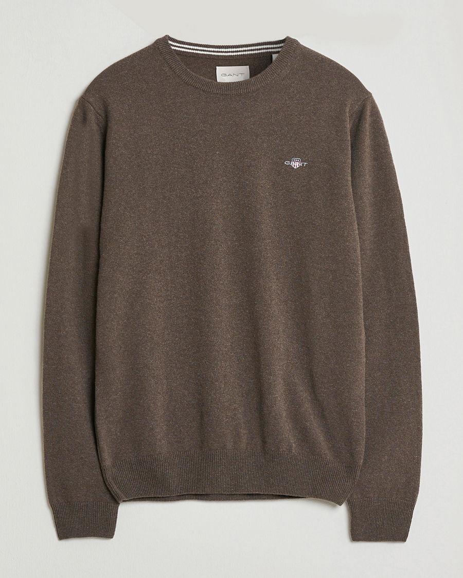 Herre | Trøjer | GANT | Superfine Lambswool Crew Neck Seawood Melange