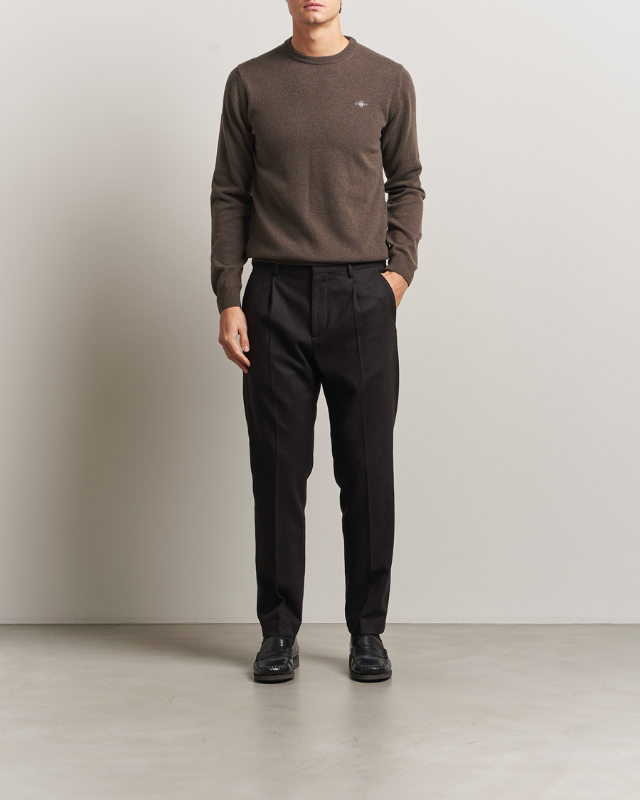 Herre | Trøjer | GANT | Superfine Lambswool Crew Neck Seawood Melange