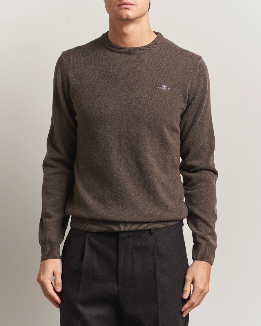 Herre | Trøjer | GANT | Superfine Lambswool Crew Neck Seawood Melange