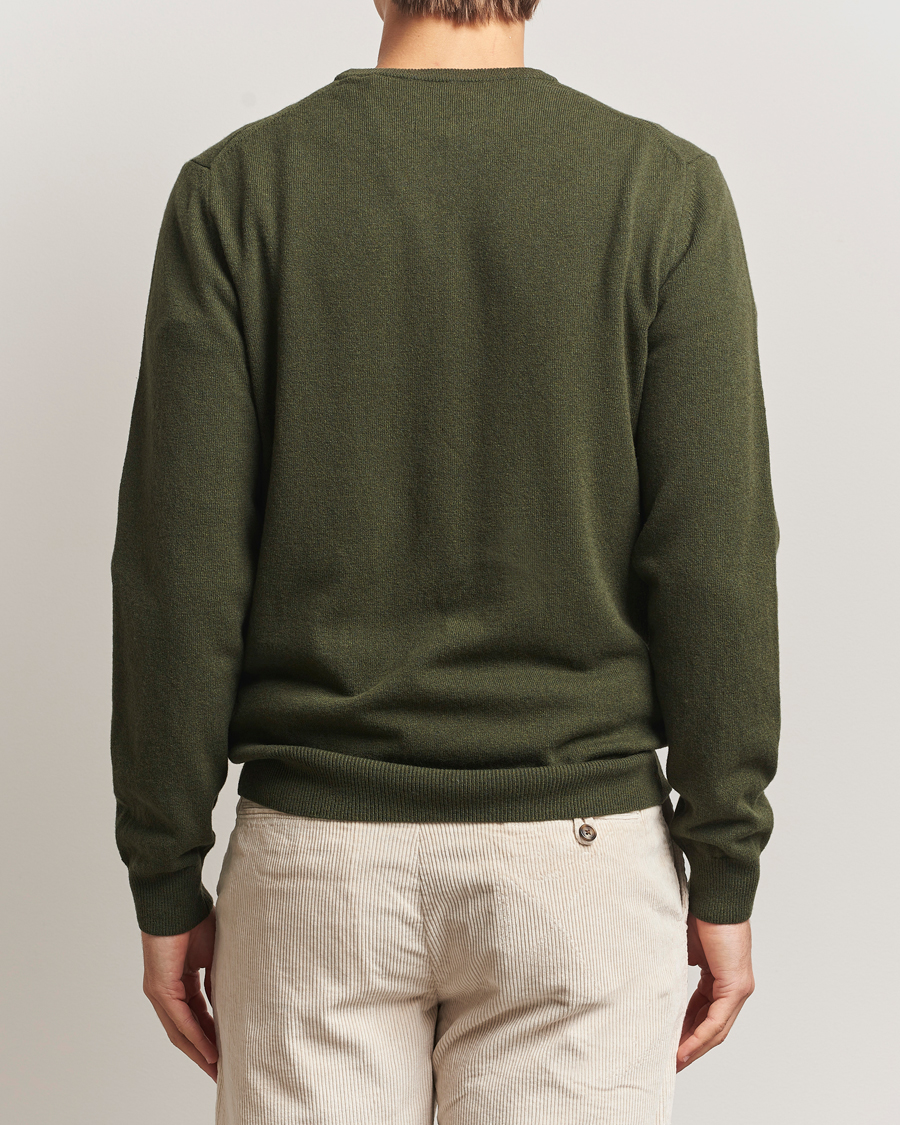 Herre | Trøjer | GANT | Superfine Lambswool Crew Neck Khaki Green Melange