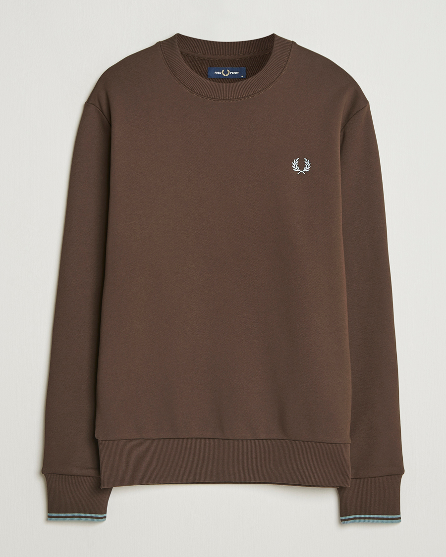 Herre | Trøjer | Fred Perry | Crew Neck Sweatshirt Burnt Tobacco