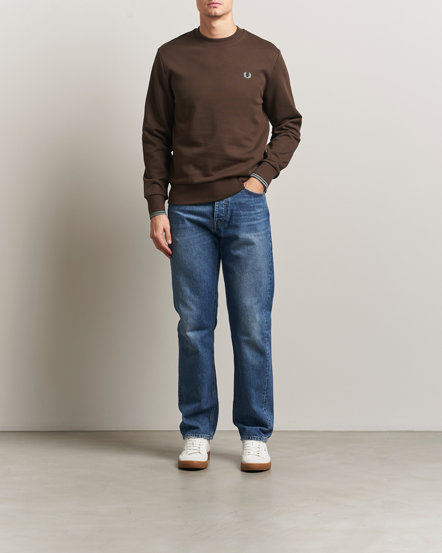 Herre | Trøjer | Fred Perry | Crew Neck Sweatshirt Burnt Tobacco
