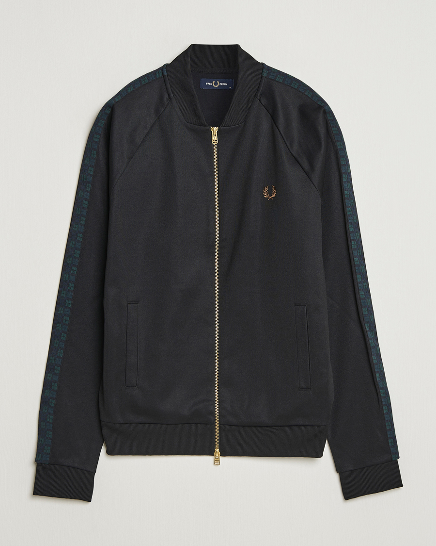 Herre | Trøjer | Fred Perry | Blackwatch Tartan Taped Track Jacket Black