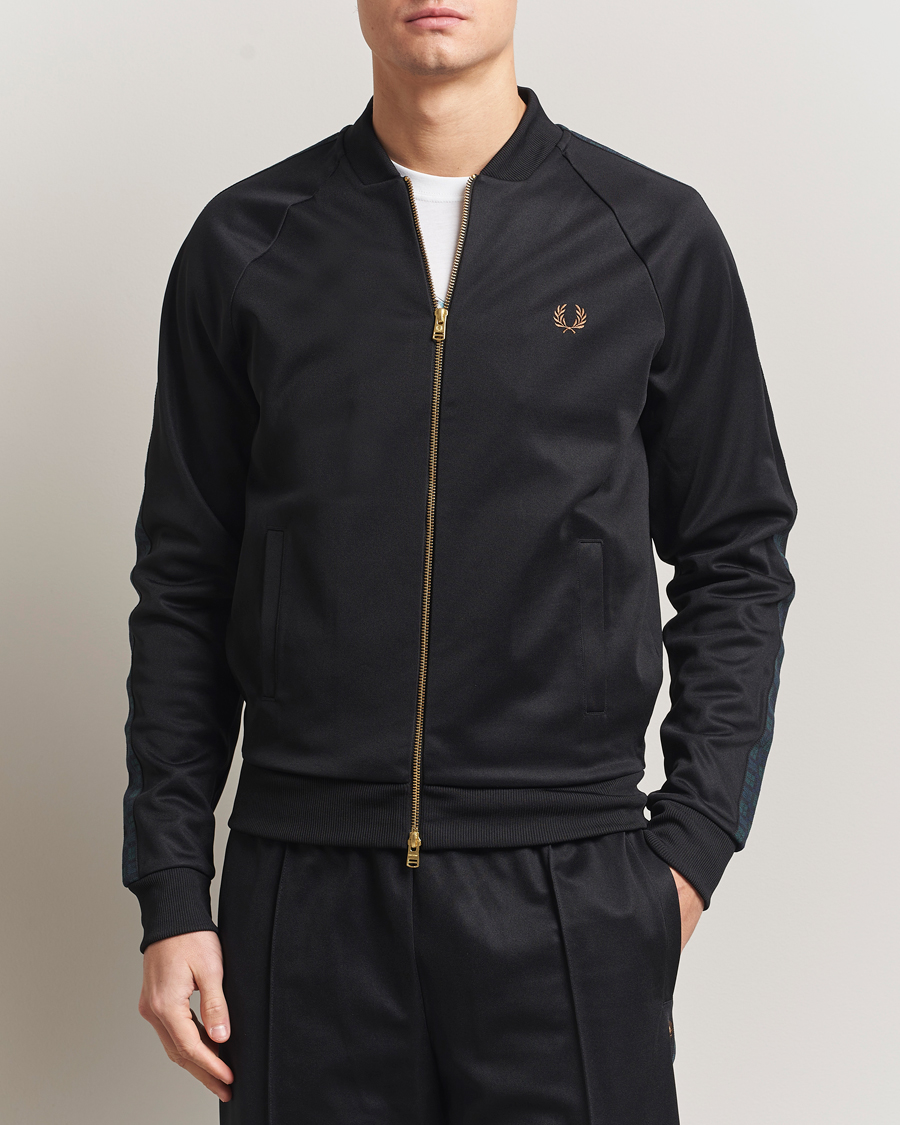 Herre | Trøjer | Fred Perry | Blackwatch Tartan Taped Track Jacket Black
