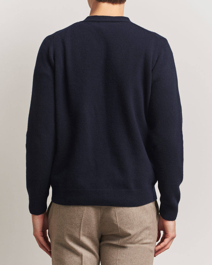 Herre | Trøjer | Oscar Jacobson | Eduardo Wool Cardigan Navy
