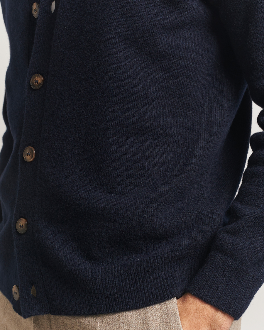 Herre | Trøjer | Oscar Jacobson | Eduardo Wool Cardigan Navy