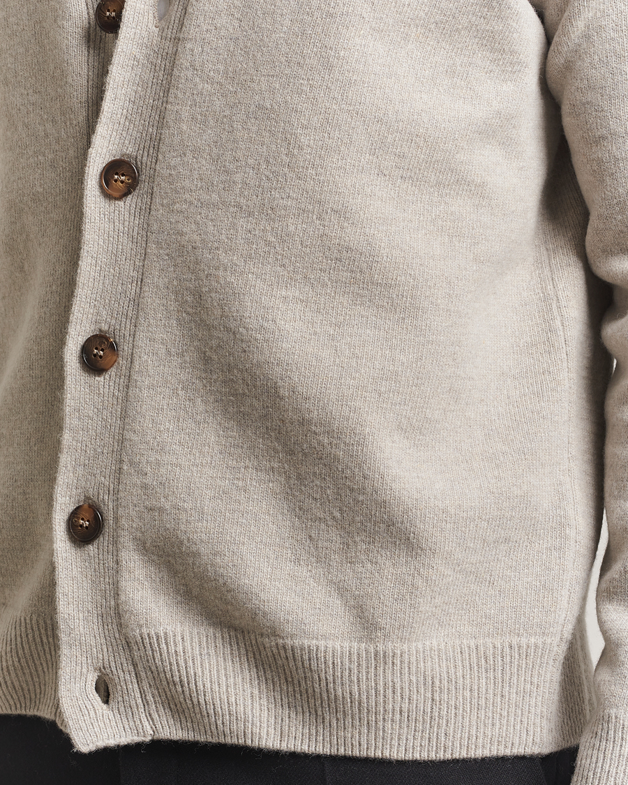 Herre | Trøjer | Oscar Jacobson | Eduardo Wool Cardigan Beige