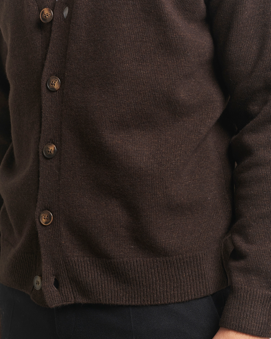 Herre | Trøjer | Oscar Jacobson | Eduardo Wool Cardigan Brown