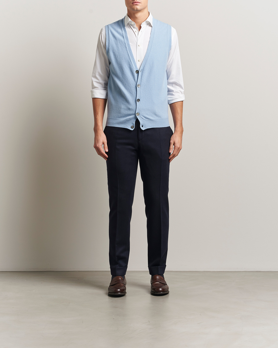 Herre | Trøjer | Oscar Jacobson | Guiseppe Buttoned Vest Light Blue