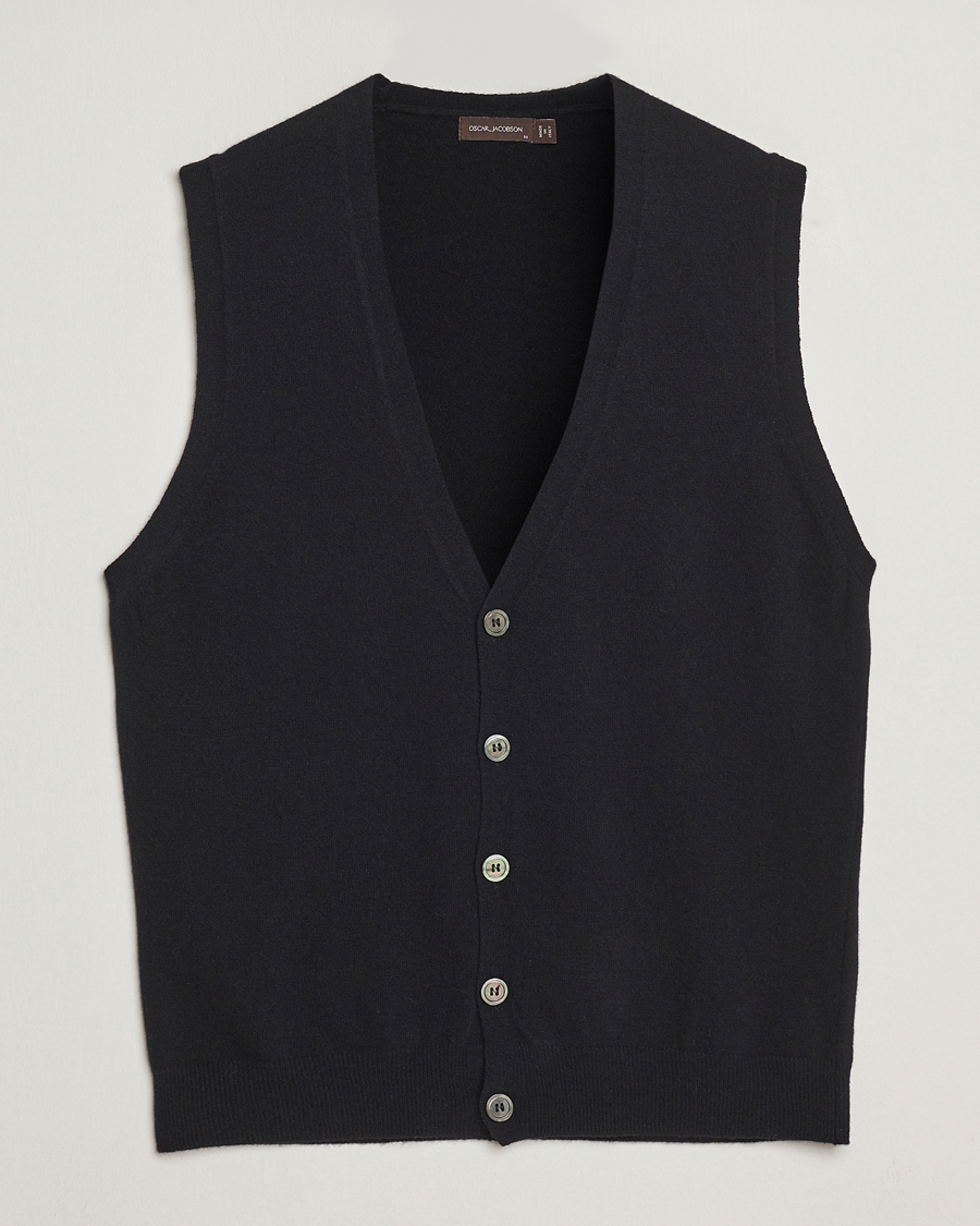 Herre | Trøjer | Oscar Jacobson | Guiseppe Buttoned Vest Black