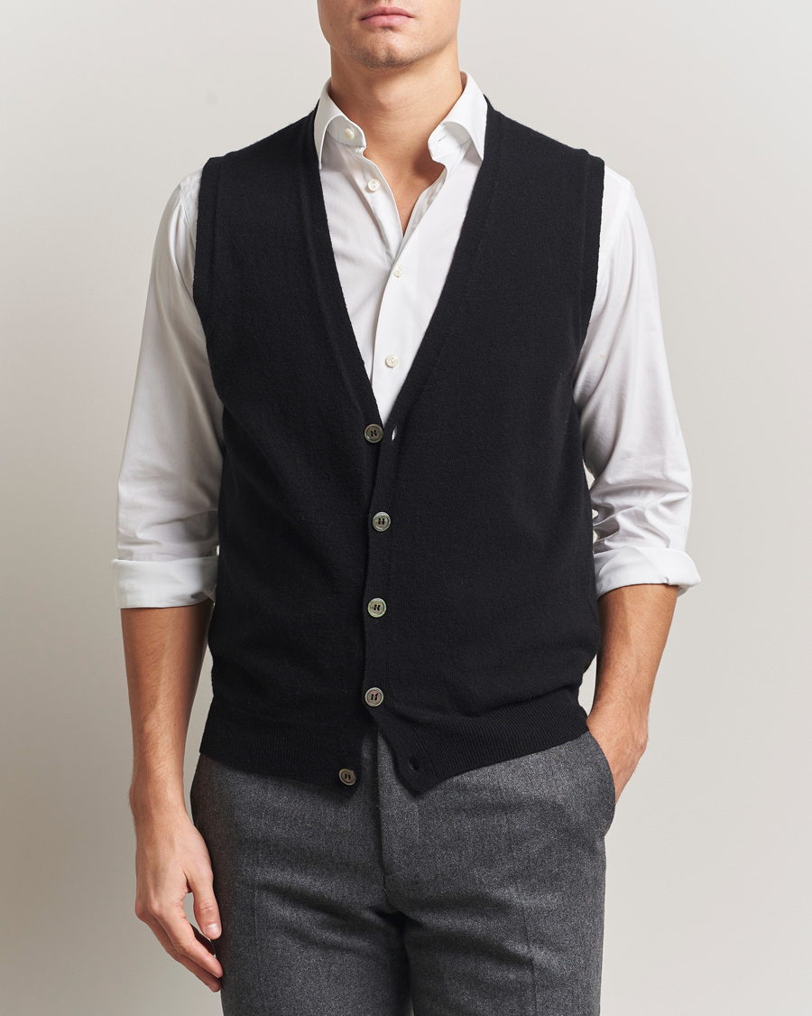 Herre | Trøjer | Oscar Jacobson | Guiseppe Buttoned Vest Black