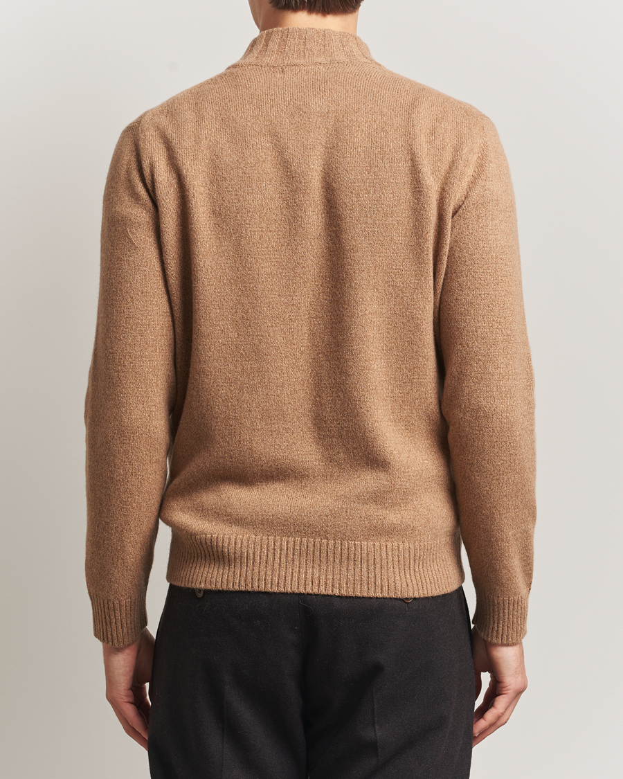 Herre | Trøjer | Oscar Jacobson | Paul Wool/Cashmere Half-Zip Beige