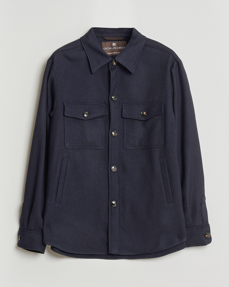 Herre | Jakker | Oscar Jacobson | Maverick Wool Overshirt Navy