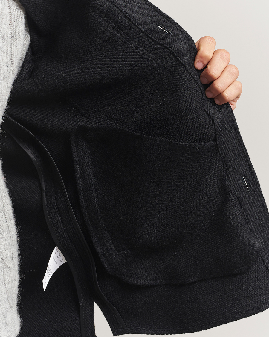 Herre | Jakker | Oscar Jacobson | Maverick Wool Overshirt Black