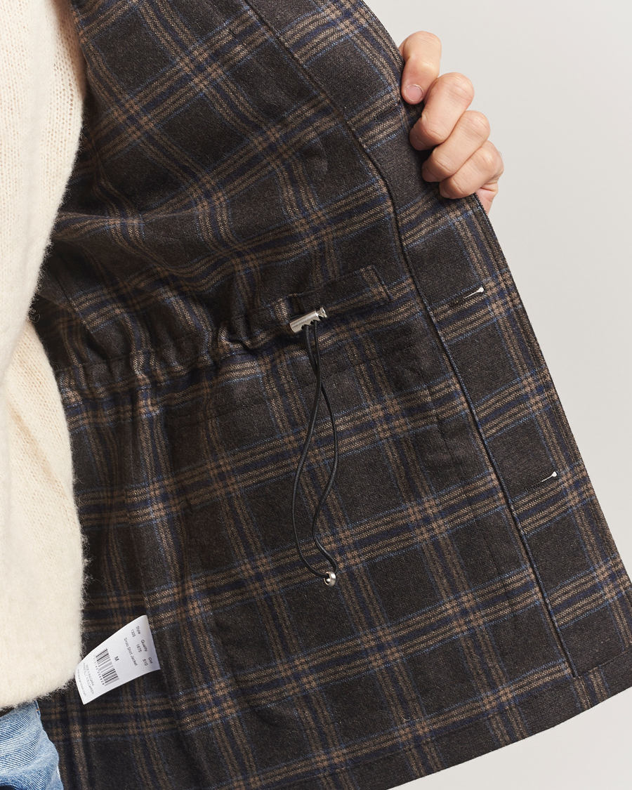 Herre | Jakker | Oscar Jacobson | Sirolo Checked Shirt Jacket Brown/Blue