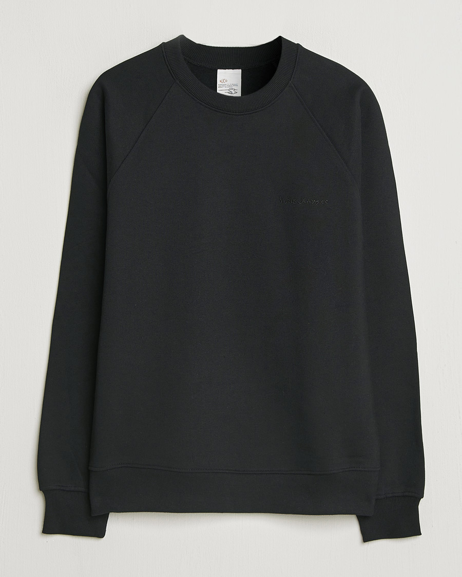 Herre | Trøjer | Nudie Jeans | Palle Logo Crew Neck Sweatshirt Black