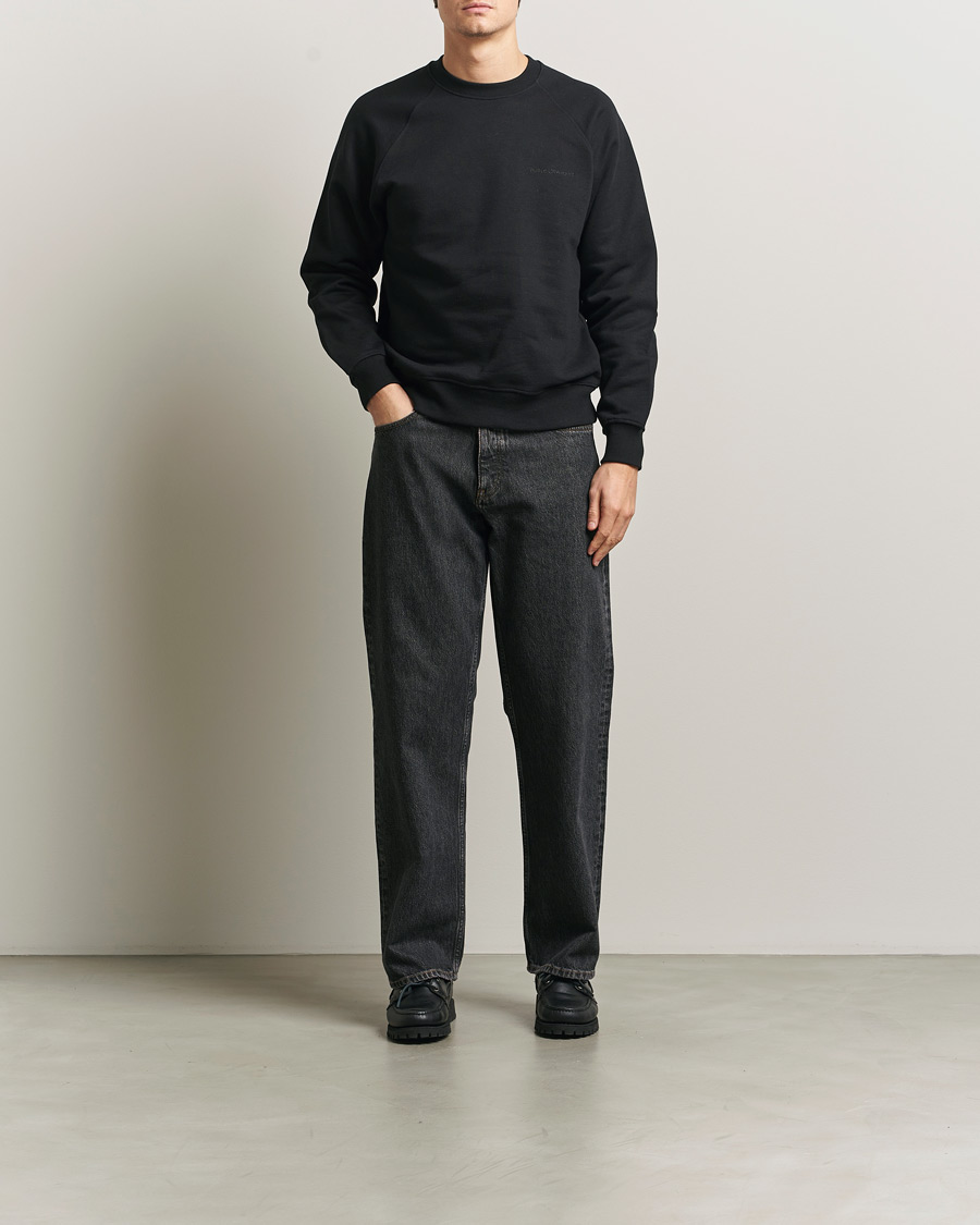 Herre | Trøjer | Nudie Jeans | Palle Logo Crew Neck Sweatshirt Black