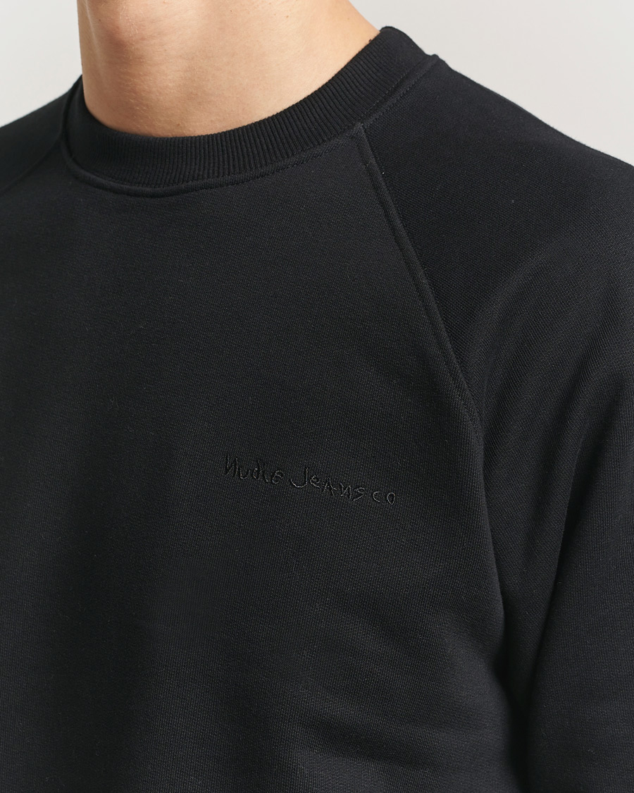 Herre | Trøjer | Nudie Jeans | Palle Logo Crew Neck Sweatshirt Black