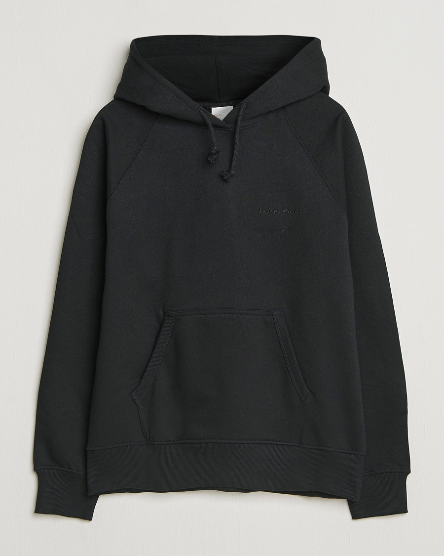 Herre | Trøjer | Nudie Jeans | Gunde Logo Hoodie Black