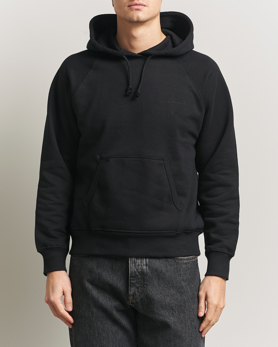 Herre | Trøjer | Nudie Jeans | Gunde Logo Hoodie Black