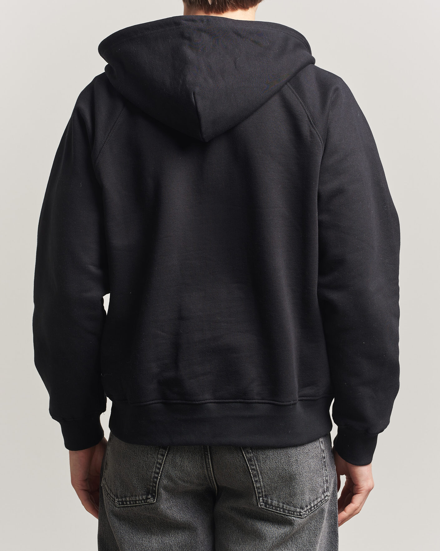 Herre | Trøjer | Nudie Jeans | Gunde Logo Full Zip Hoodie Black