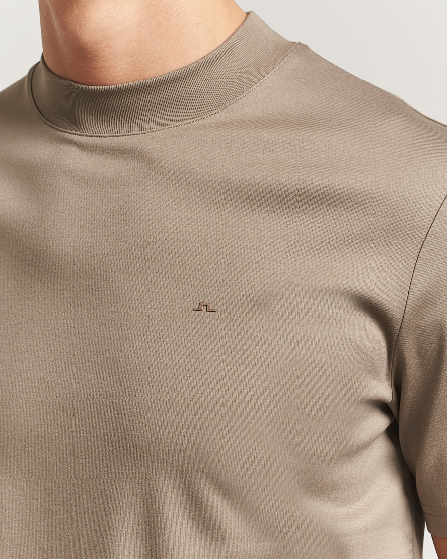 Herre | T-Shirts | J.Lindeberg | Ace Mock Neck T-Shirt Brindle