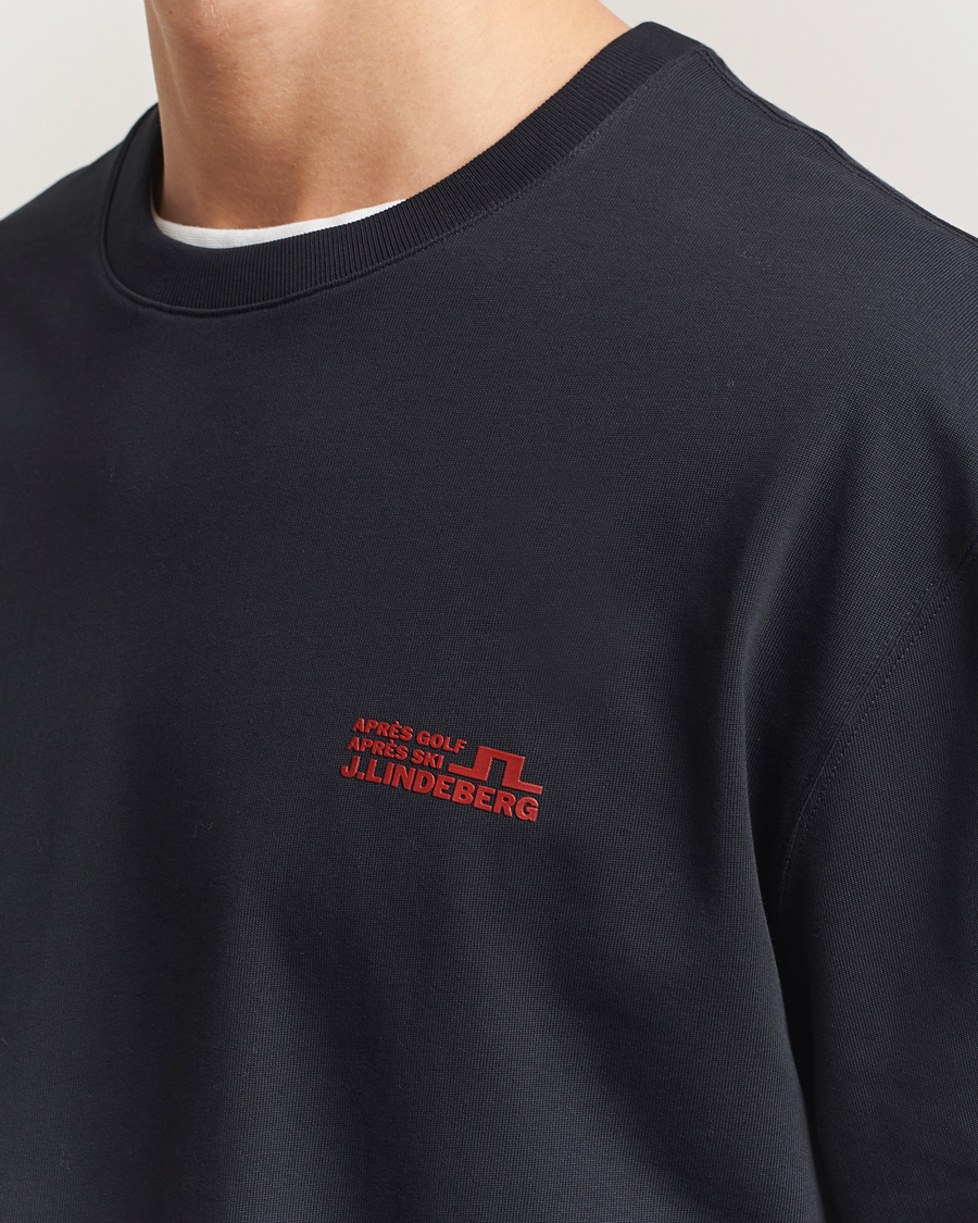 Herre | T-Shirts | J.Lindeberg | Walsh Printed Long Sleeve T-Shirt Black