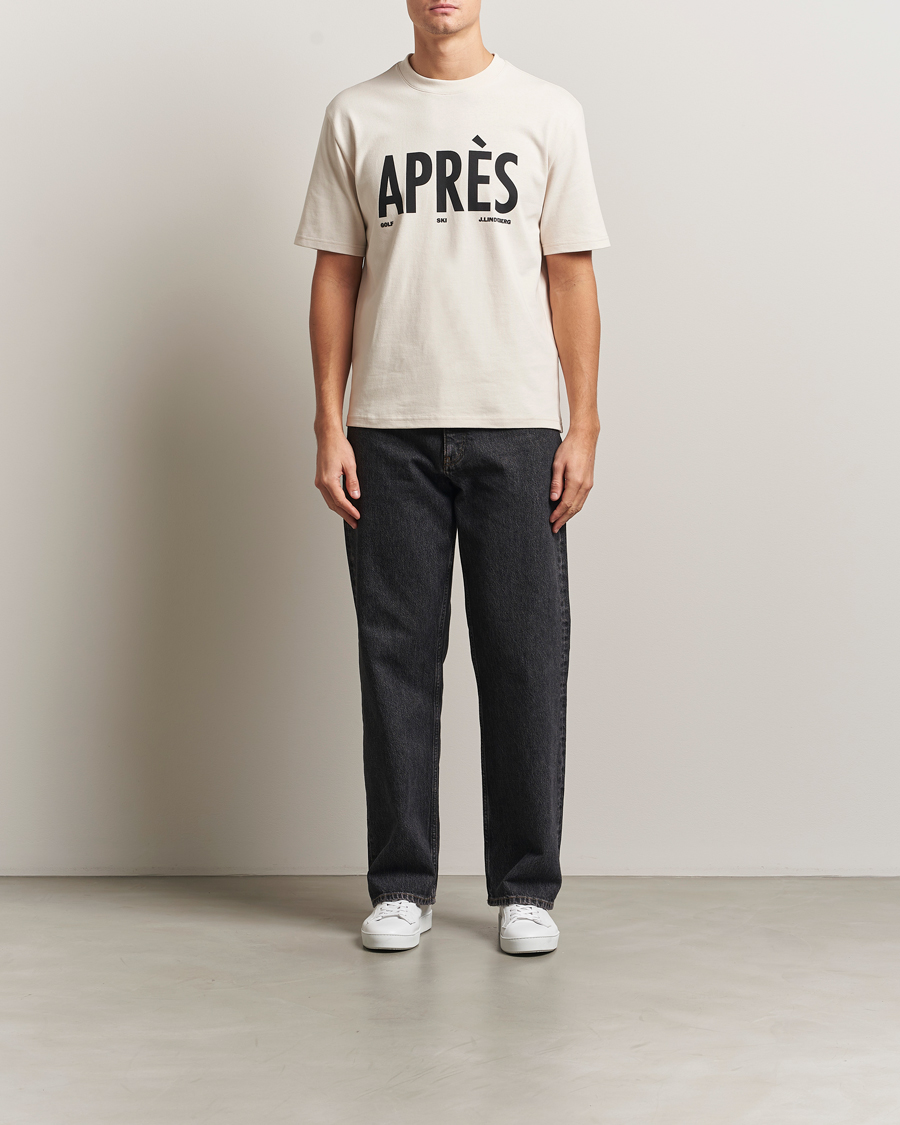 Herre | T-Shirts | J.Lindeberg | Hale Printed Crew Neck T-Shirt Moonbeam