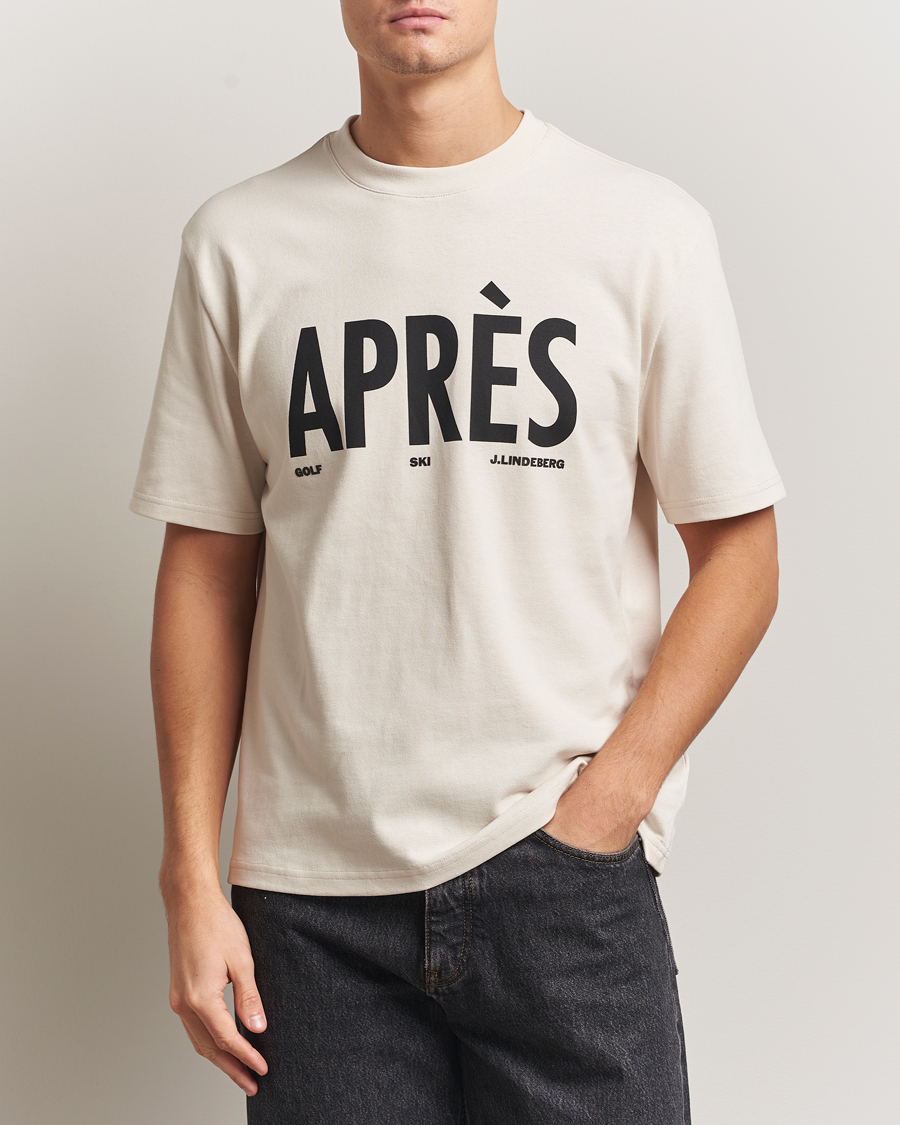 Herre | T-Shirts | J.Lindeberg | Hale Printed Crew Neck T-Shirt Moonbeam