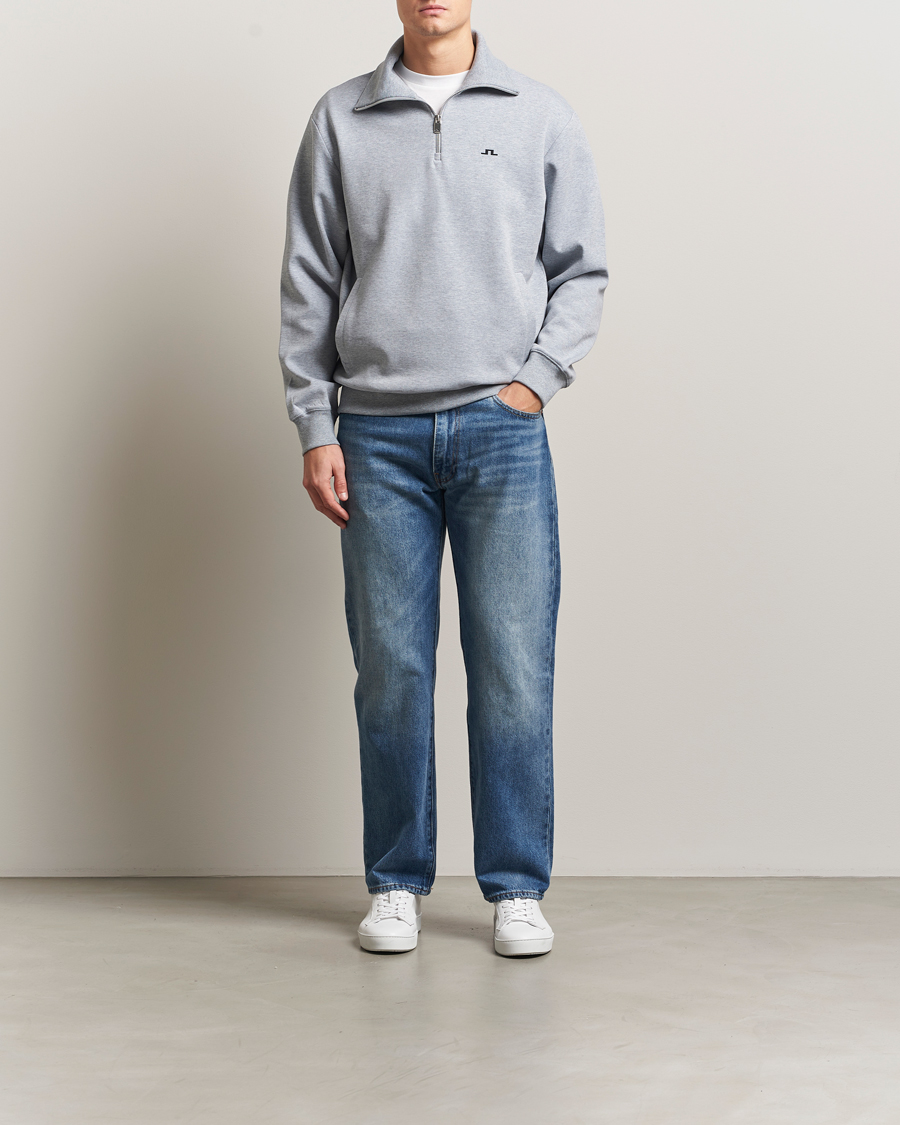 Herre | Trøjer | J.Lindeberg | Callan Jersey Half Zip Medium Grey Melange