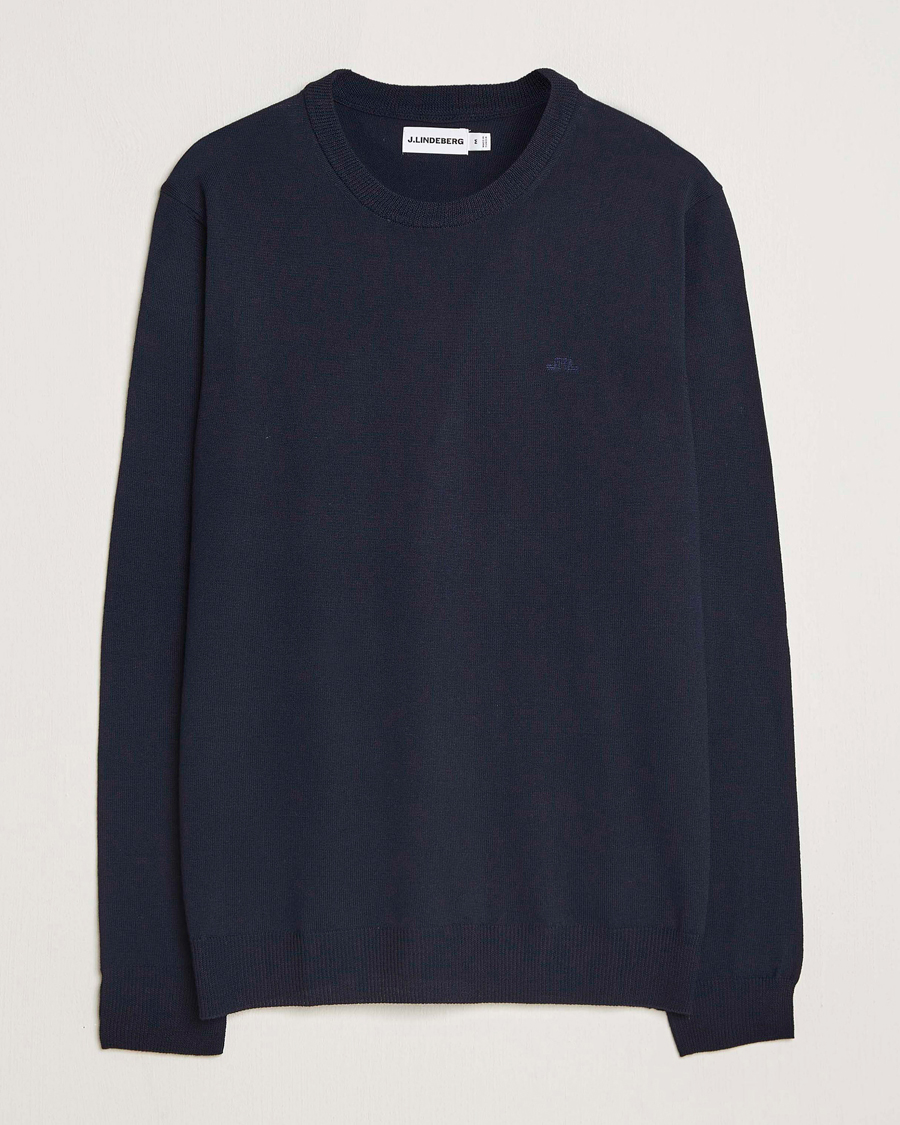 Herre | Trøjer | J.Lindeberg | Keane Merino Crew Neck Navy