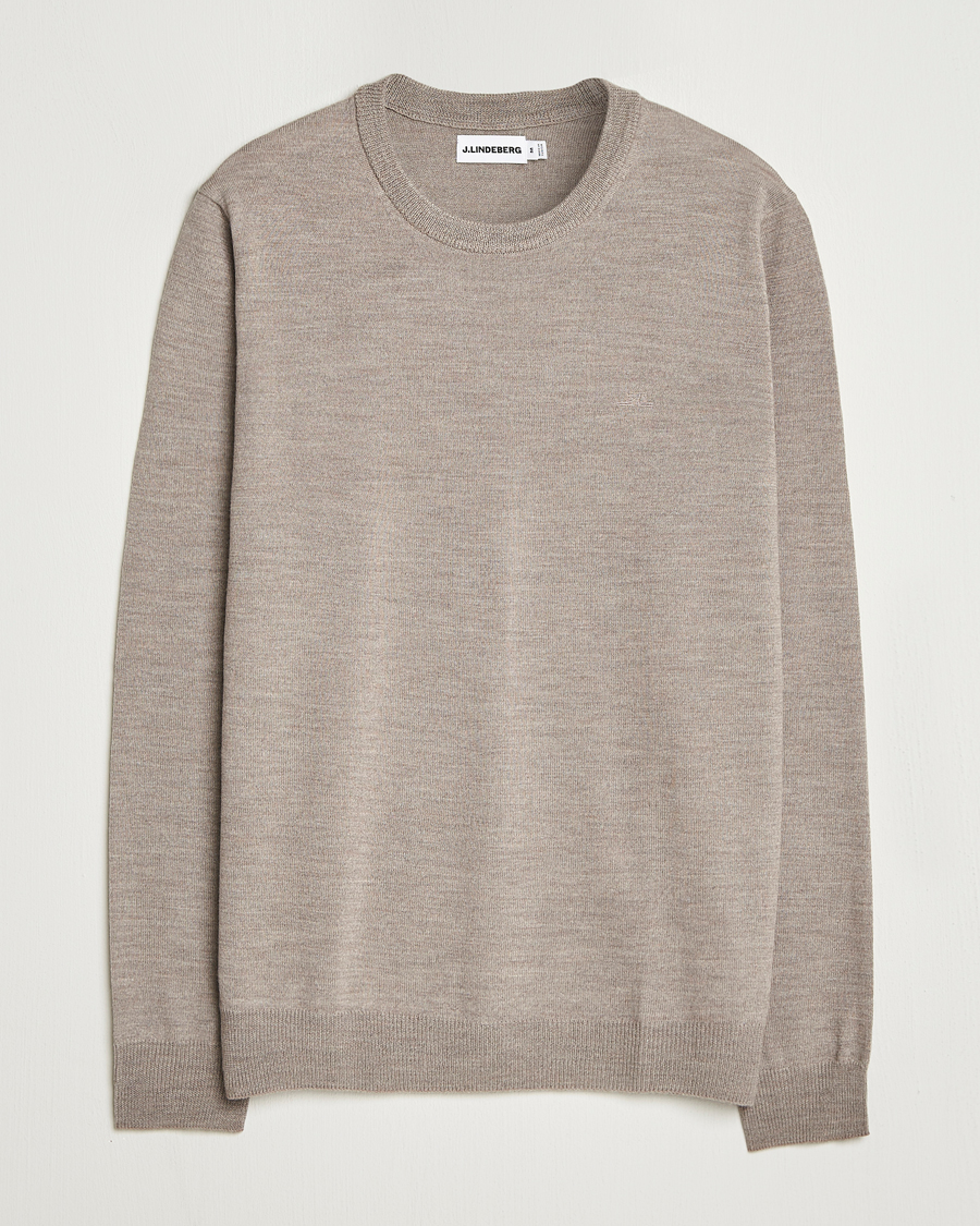 Herre | Trøjer | J.Lindeberg | Keane Merino Crew Neck Brindle Melange