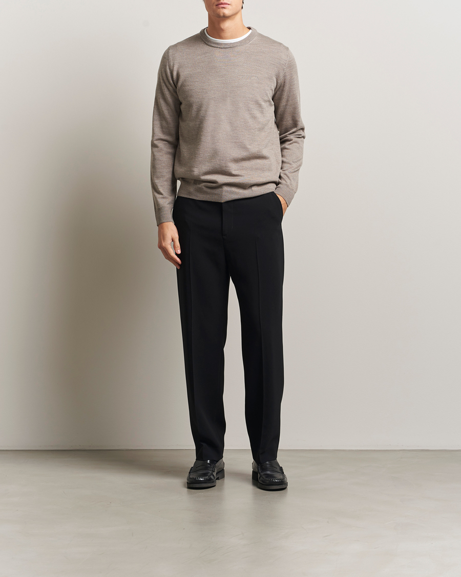 Herre | Trøjer | J.Lindeberg | Keane Merino Crew Neck Brindle Melange