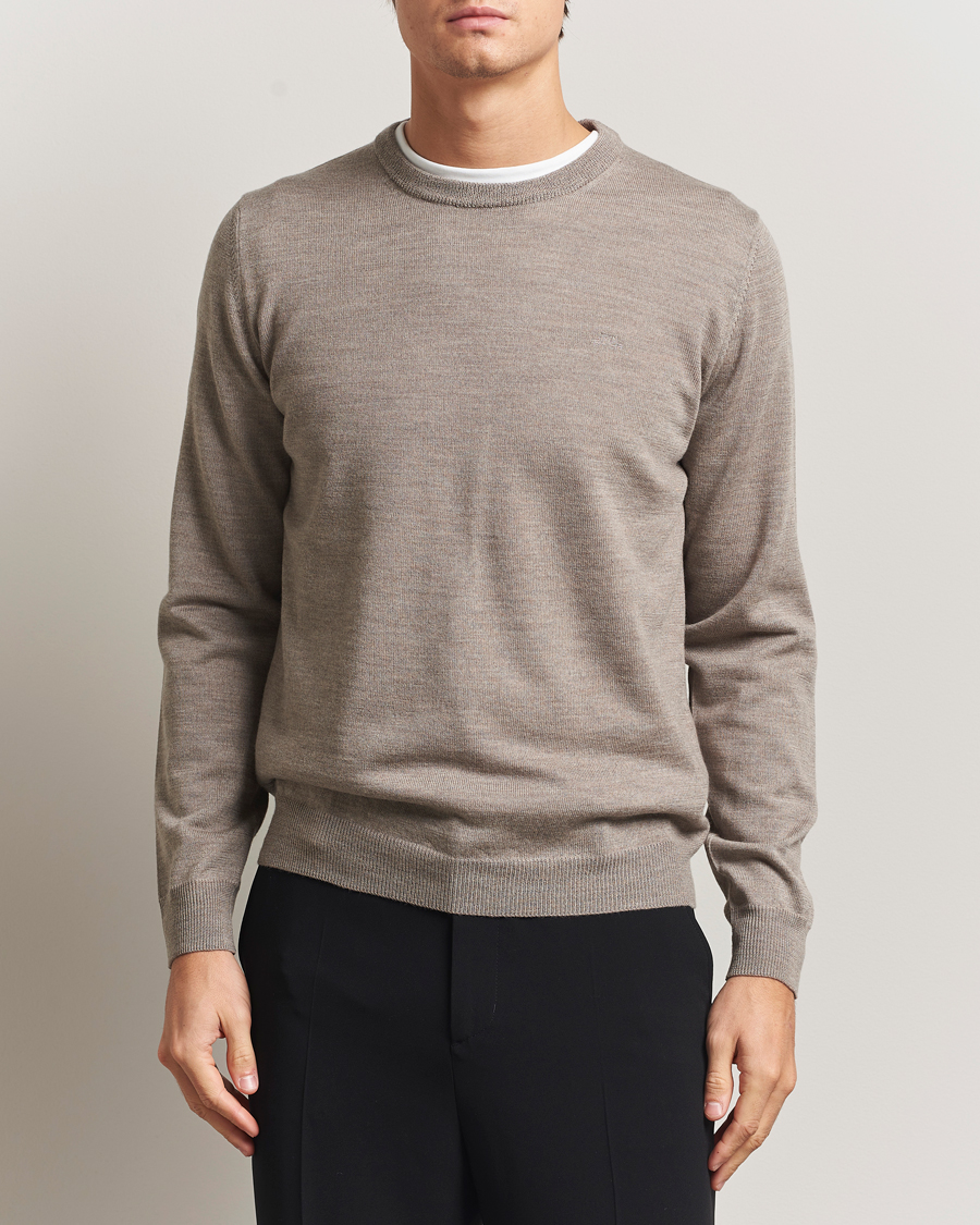 Herre | Trøjer | J.Lindeberg | Keane Merino Crew Neck Brindle Melange