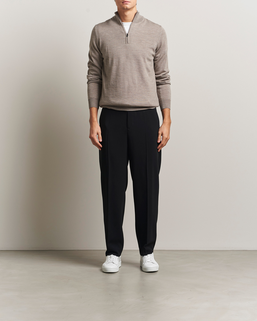 Herre | Trøjer | J.Lindeberg | Kiyan Merino Half Zip Brindle Melange