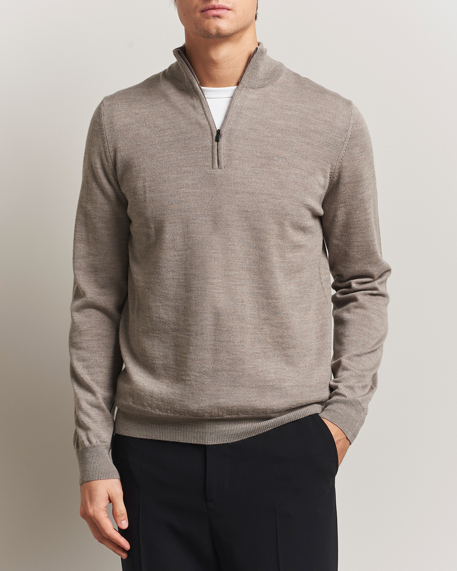 Herre | Trøjer | J.Lindeberg | Kiyan Merino Half Zip Brindle Melange