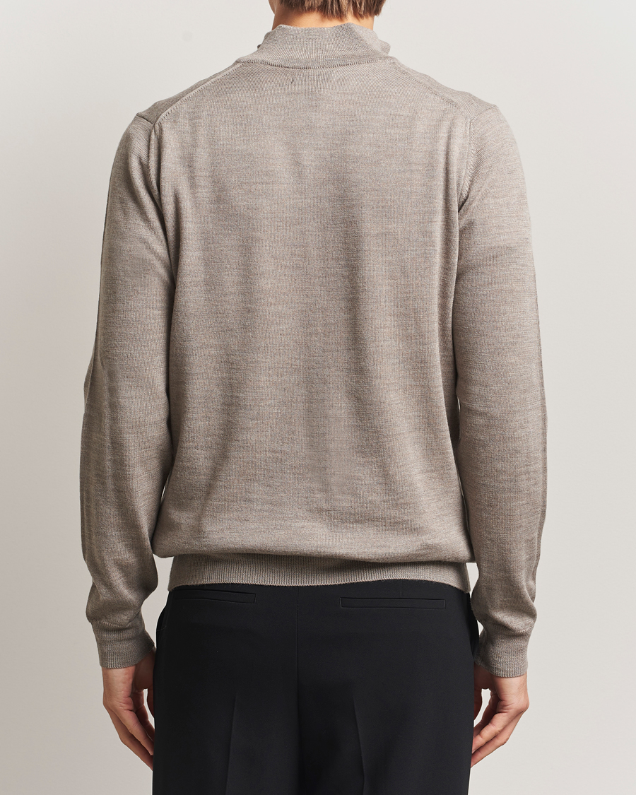 Herre | Trøjer | J.Lindeberg | Kiyan Merino Half Zip Brindle Melange