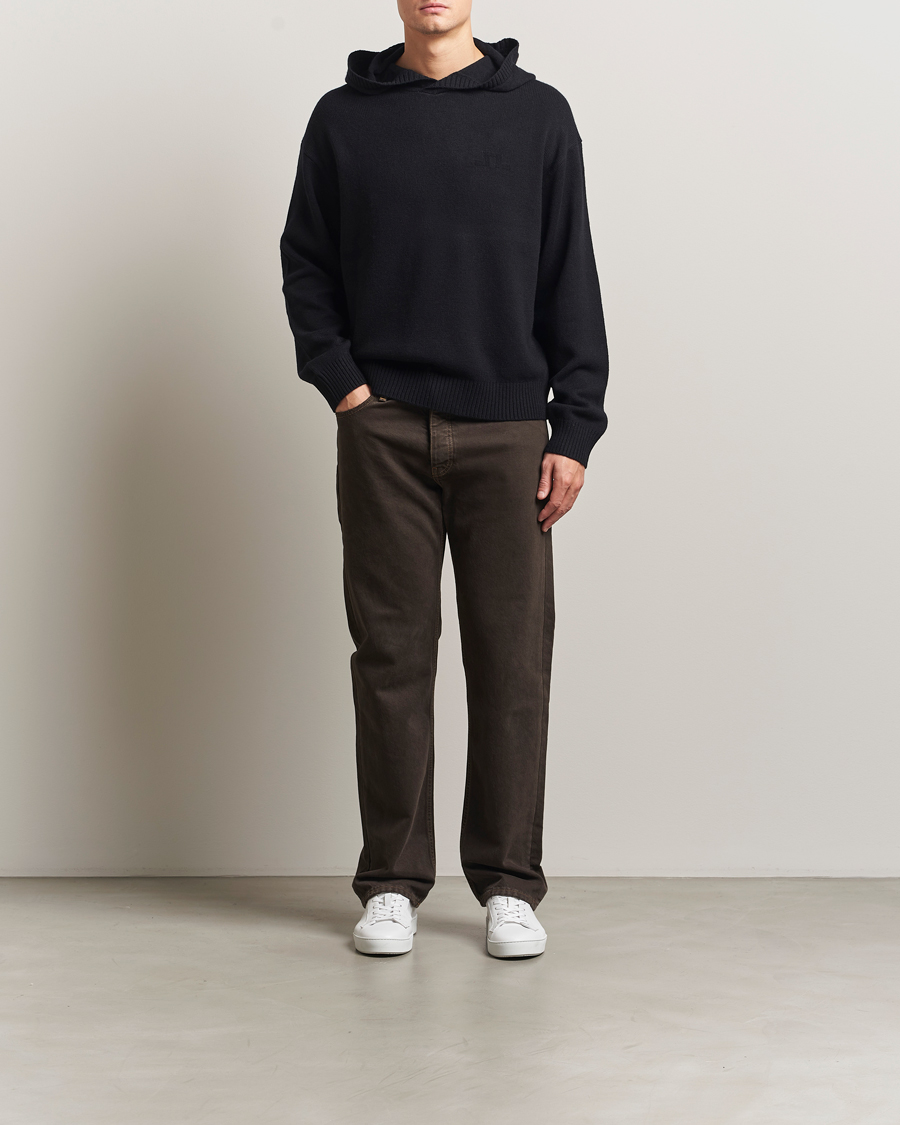 Herre | Trøjer | J.Lindeberg | Edward Wool Knitted Hoodie Black