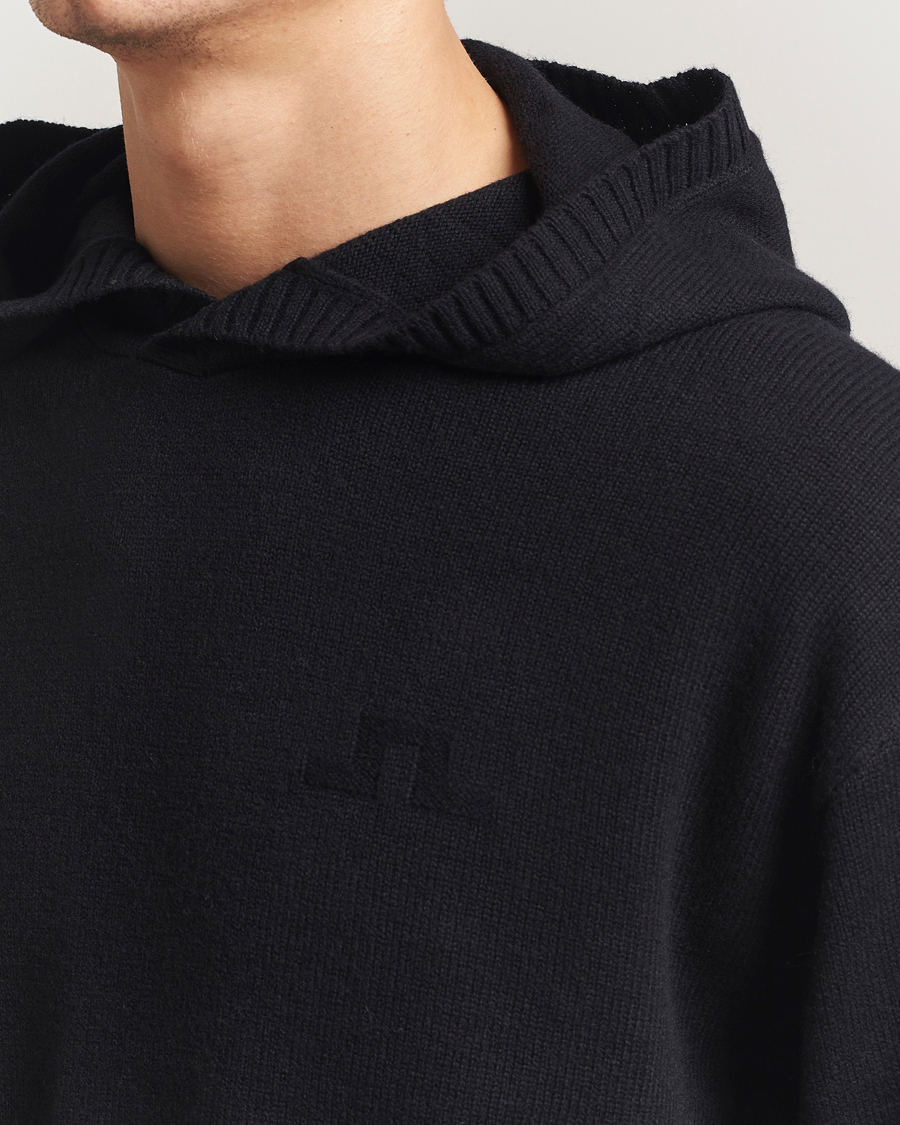 Herre | Trøjer | J.Lindeberg | Edward Wool Knitted Hoodie Black