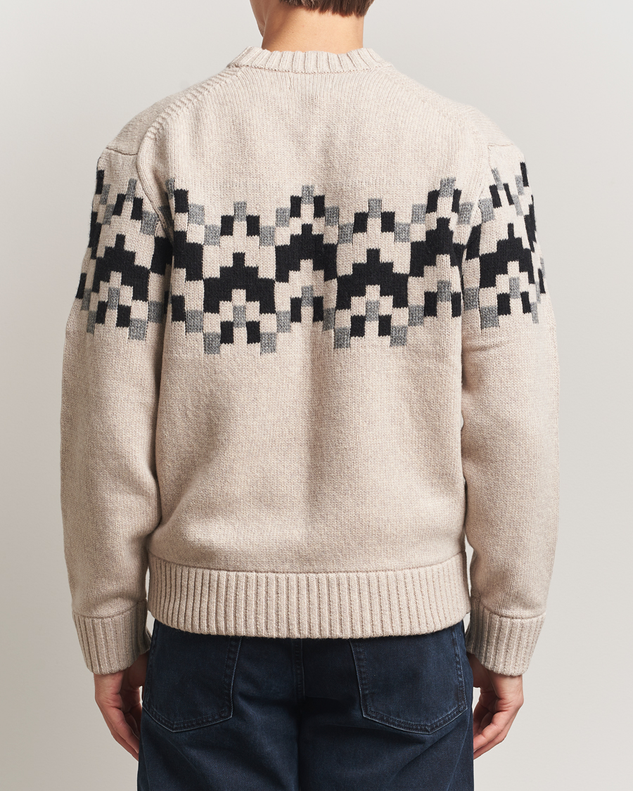 Herre | Trøjer | J.Lindeberg | Faris Wool Knitted Fairisle Sweater Moonbeam