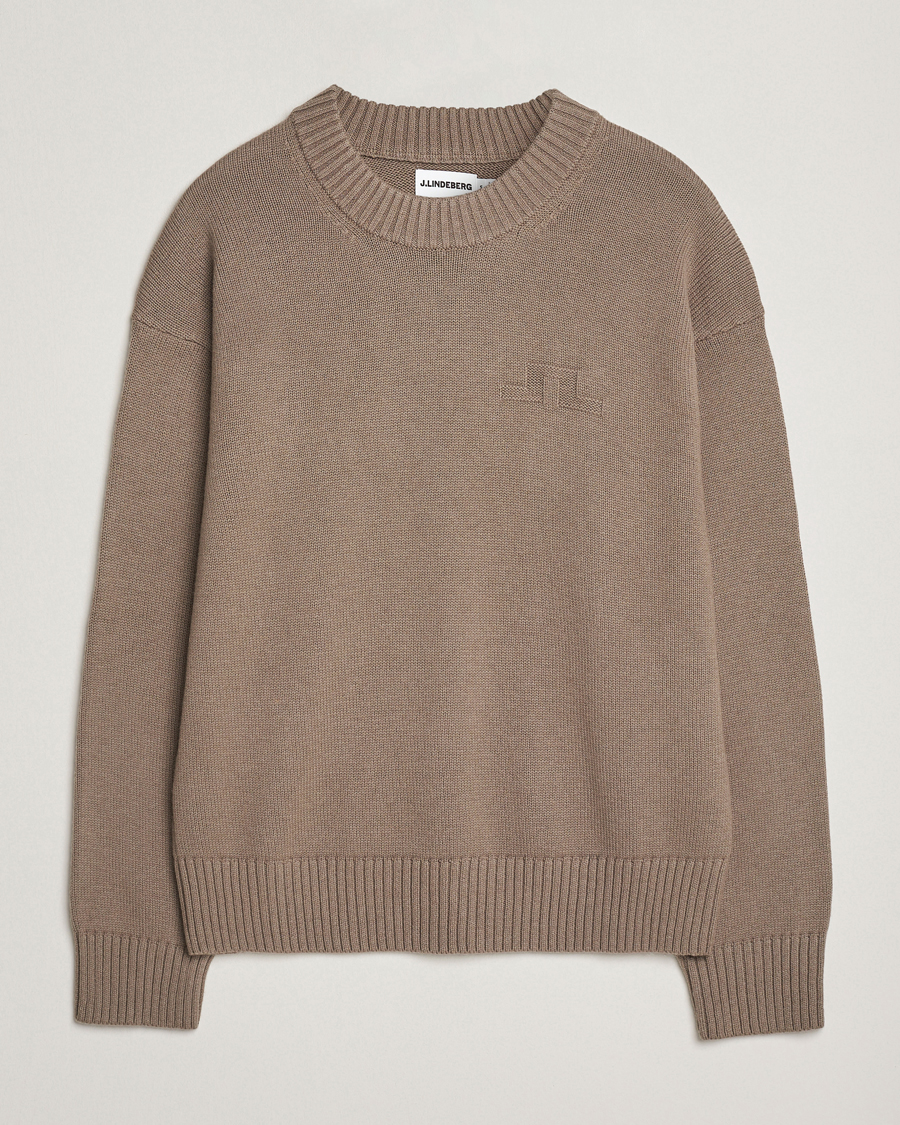 Herre | Trøjer | J.Lindeberg | Eddy Wool/Cotton Knitted Sweater Brindle