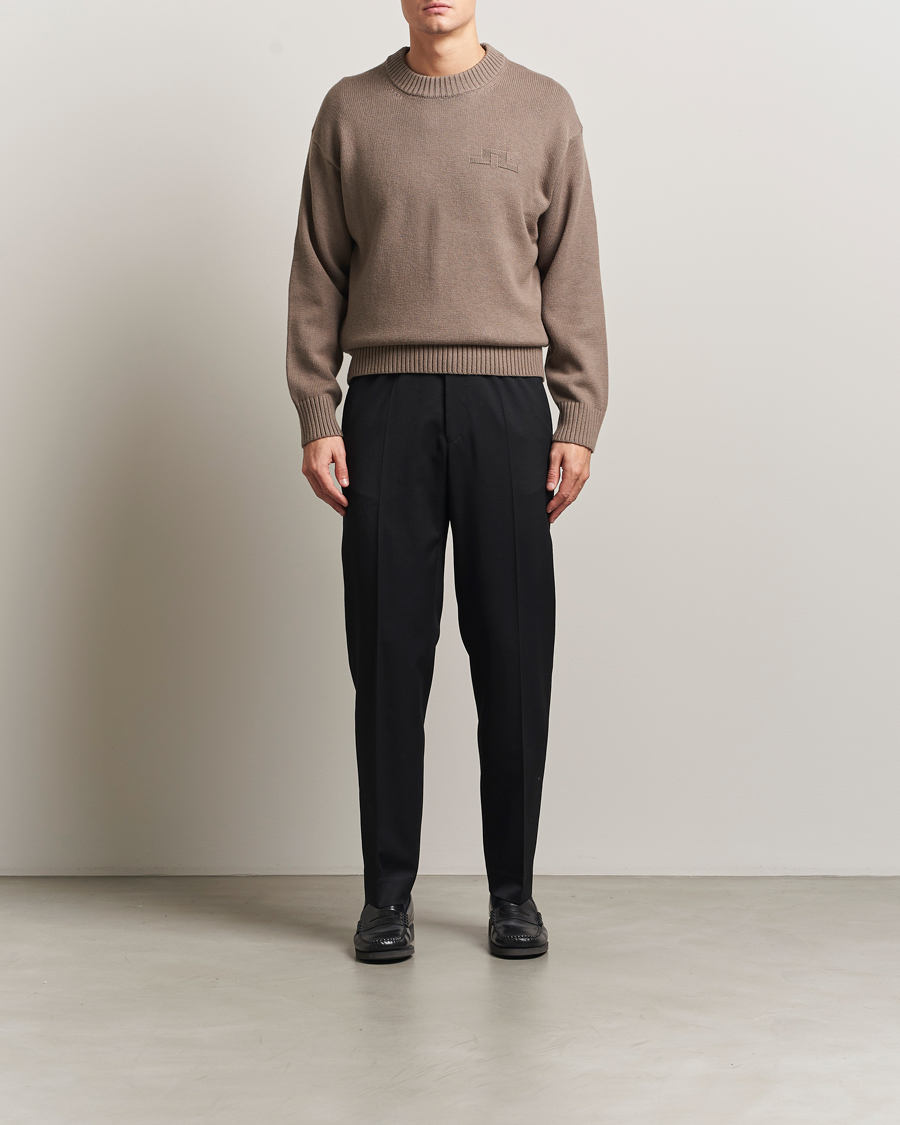 Herre | Trøjer | J.Lindeberg | Eddy Wool/Cotton Knitted Sweater Brindle