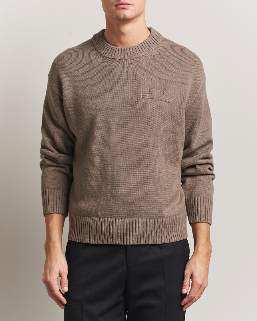 Herre | Trøjer | J.Lindeberg | Eddy Wool/Cotton Knitted Sweater Brindle